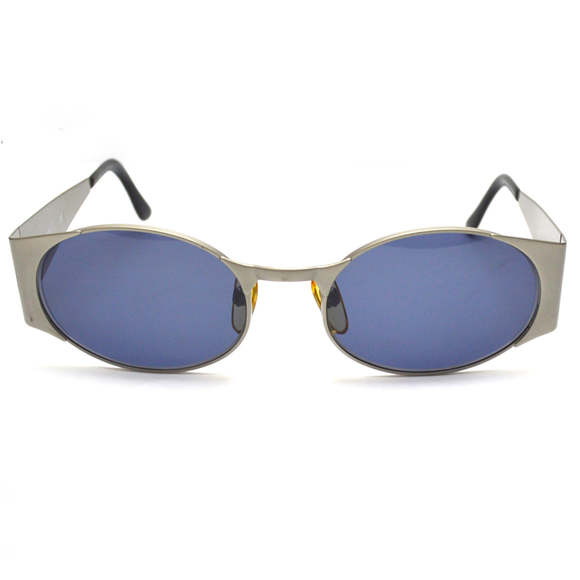CHANEL Accessories - Chanel Silver Blue Tinted Oval Shapped sunglasses